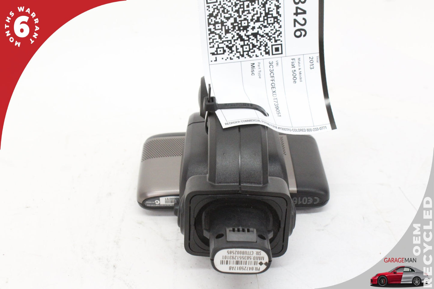 2012-2019 Fiat 500e GPS NAV Navigation w/ Cradle Mount 04725917AB OEM