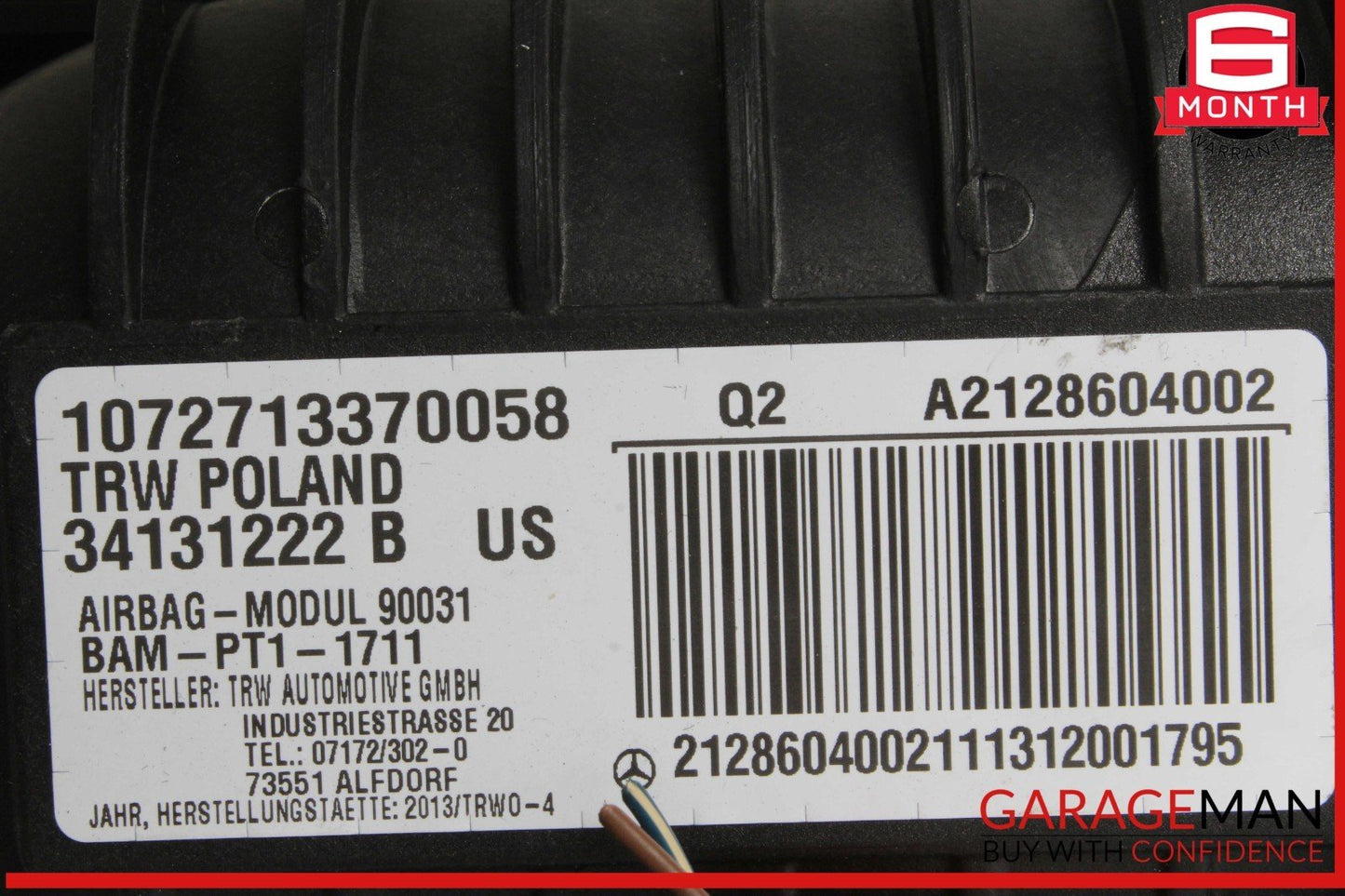 14-16 Mercedes W212 E350 E550 Front Right Side Dashboard Dash Airbag OEM