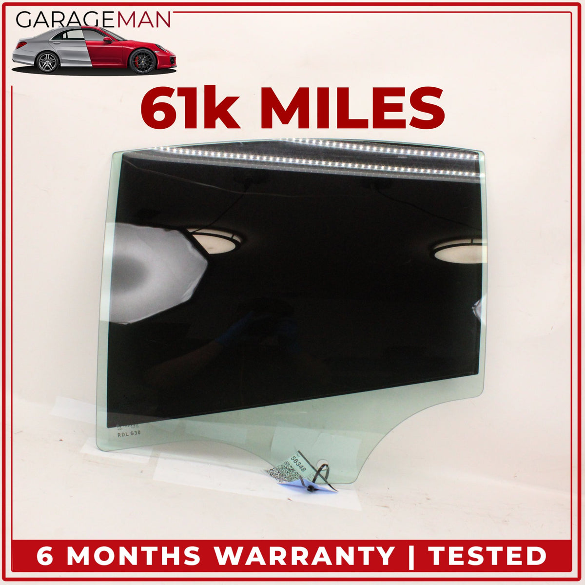 2017-2023 BMW 530e 540i M550i G30 Rear Left Driver Side Door Window Glass OEM
