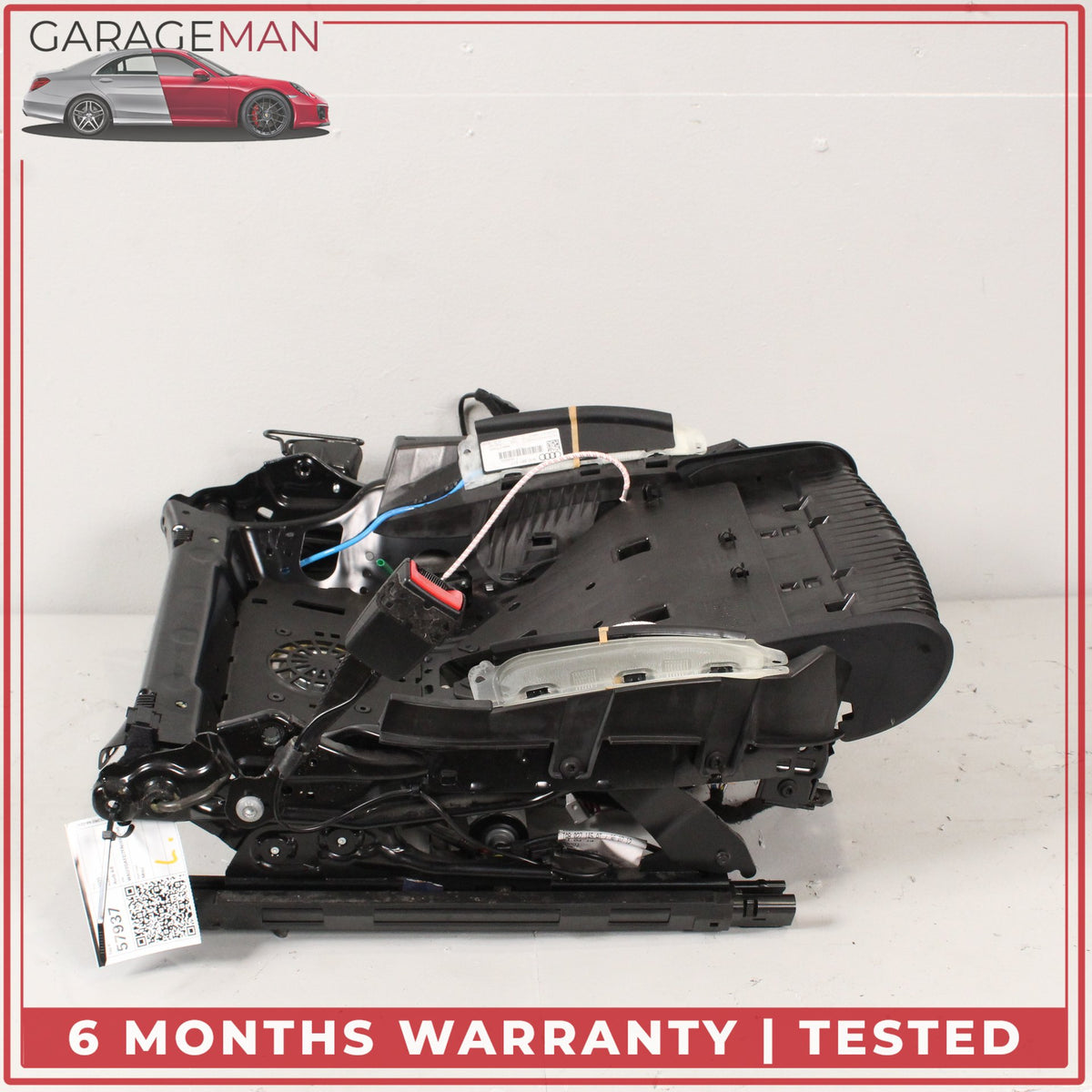 2011-2018 Audi A8 Front Left Side Lower Seat Track Frame Rail w/ Motors OEM