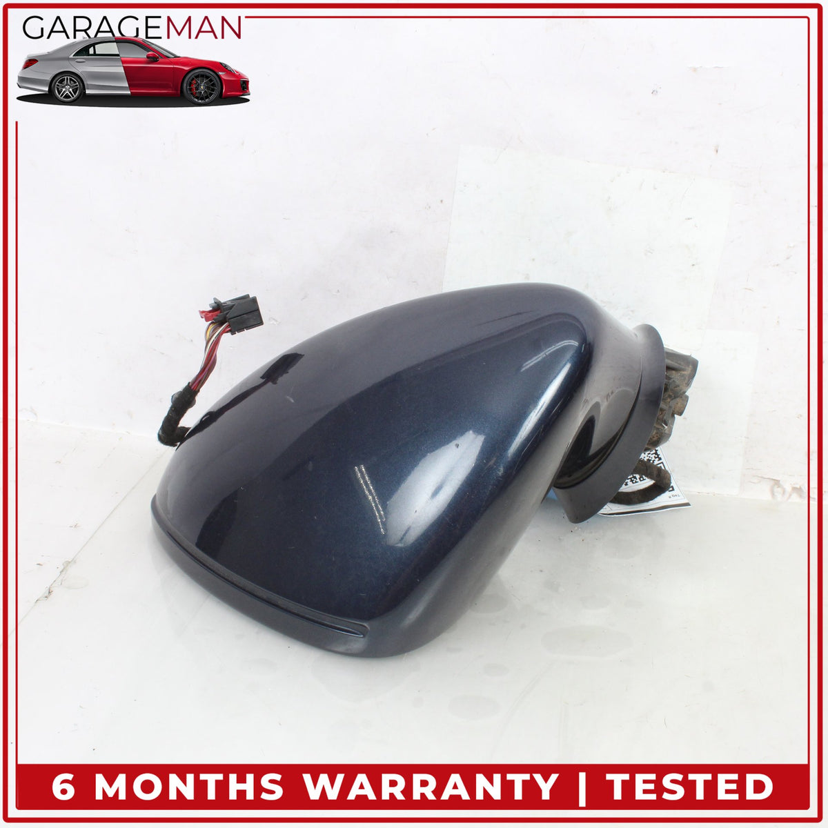 2010-2013 Porsche Panamera 970 Left Side Door Rear View Mirror Blue Metallic OEM