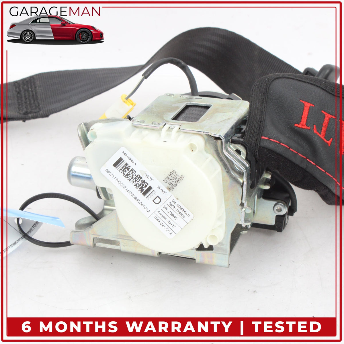 2008-2019 Maserati GranTurismo M145 Rear Right Side Seat Belt 08031179000 OEM