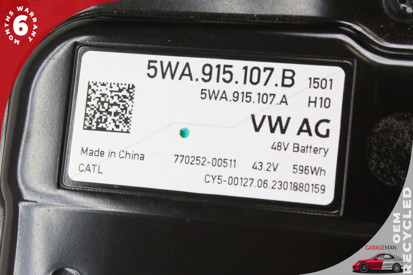 2022-2024 Audi A3 Sedan Mild Hybrid Lithium-Ion Battery 5WA915107B
