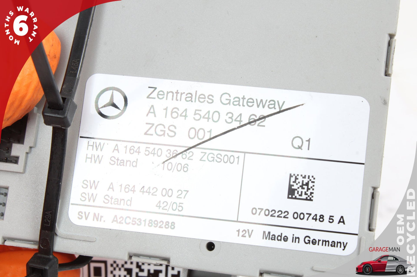 2006-2013 Mercedes W164 ML350 Gateway Control Module Unit 1645403462 OEM