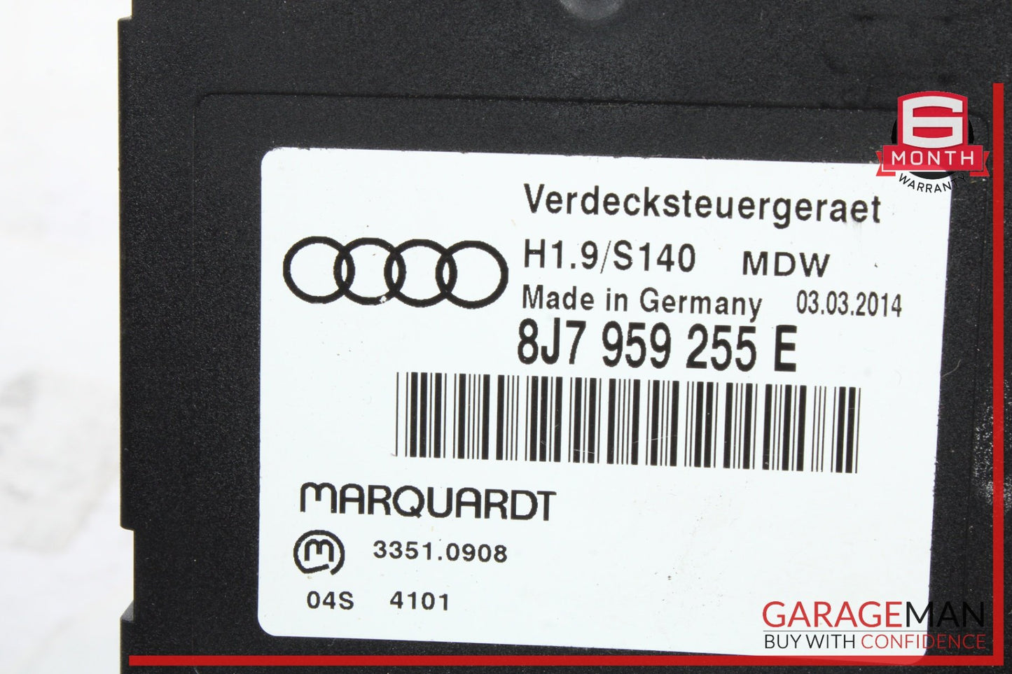 2008-2015 Audi TT 8J Convertible Roof Control Module 8J7959255 OEM