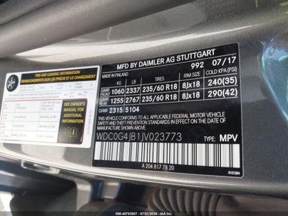 Parting Out- 2018 Mercedes-Benz GLC300 X253- 240