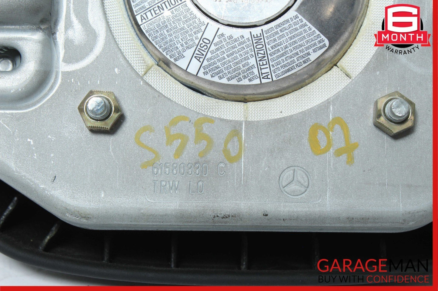 07-10 Mercedes W221 S550 CL550 S450 Steering Wheel Airbag Air Bag Black OEM