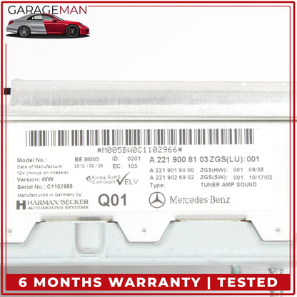 2007-2014 Mercedes CL550 W216 Harman Kardon Amplifier 2219008103 OEM