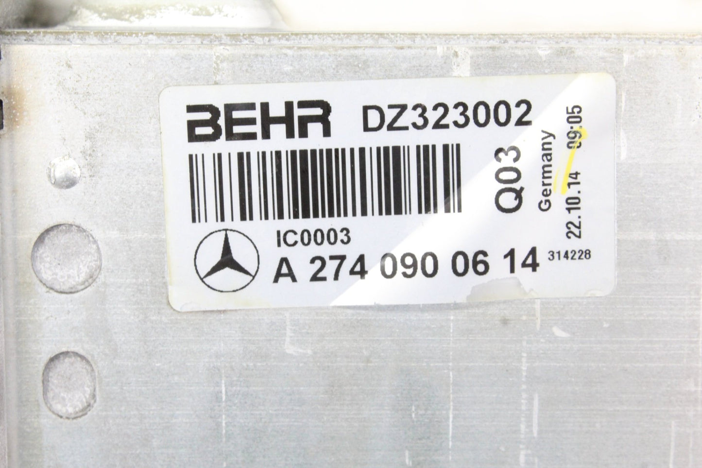 15-20 Mercedes-Benz C300 W205 AWD Intercooler Radiator 2740900614 Genuine