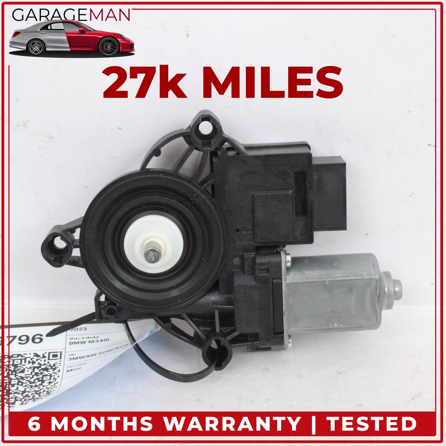 2019-2025 BMW M340i 330i G20 Rear Left Side Window Regulator Motor 8498863 OEM