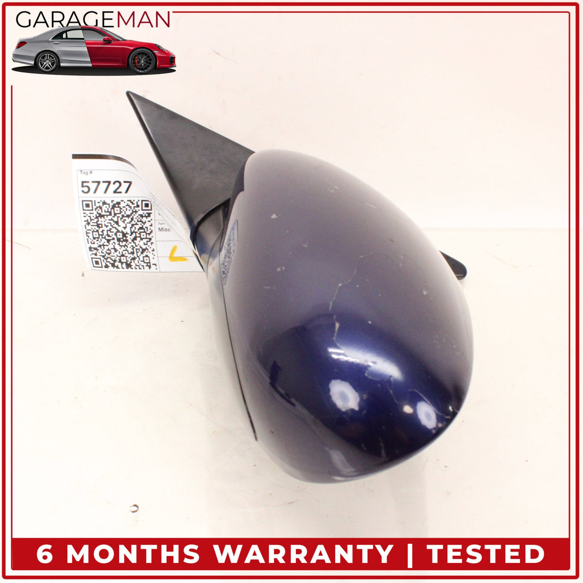 1999-2005 Porsche 911 Carrera 996 Left Door Rear View Mirror Blue Metallic OEM