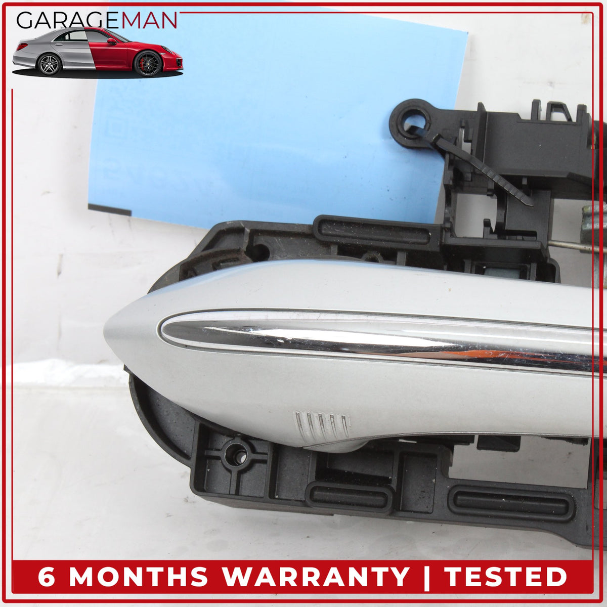 2009-2019 BMW 740i F01 Rear Left Side Exterior Door Handle Silver Metallic OEM