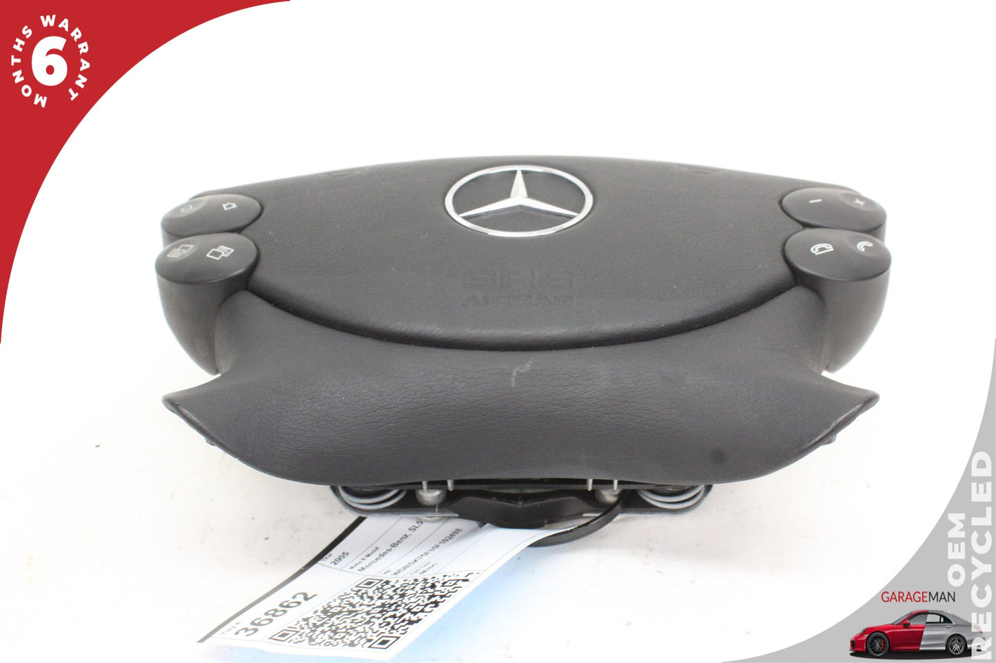 03-12 Mercedes-Benz SL500 R230 Convertible Steering Wheel Airbag Black2308600102