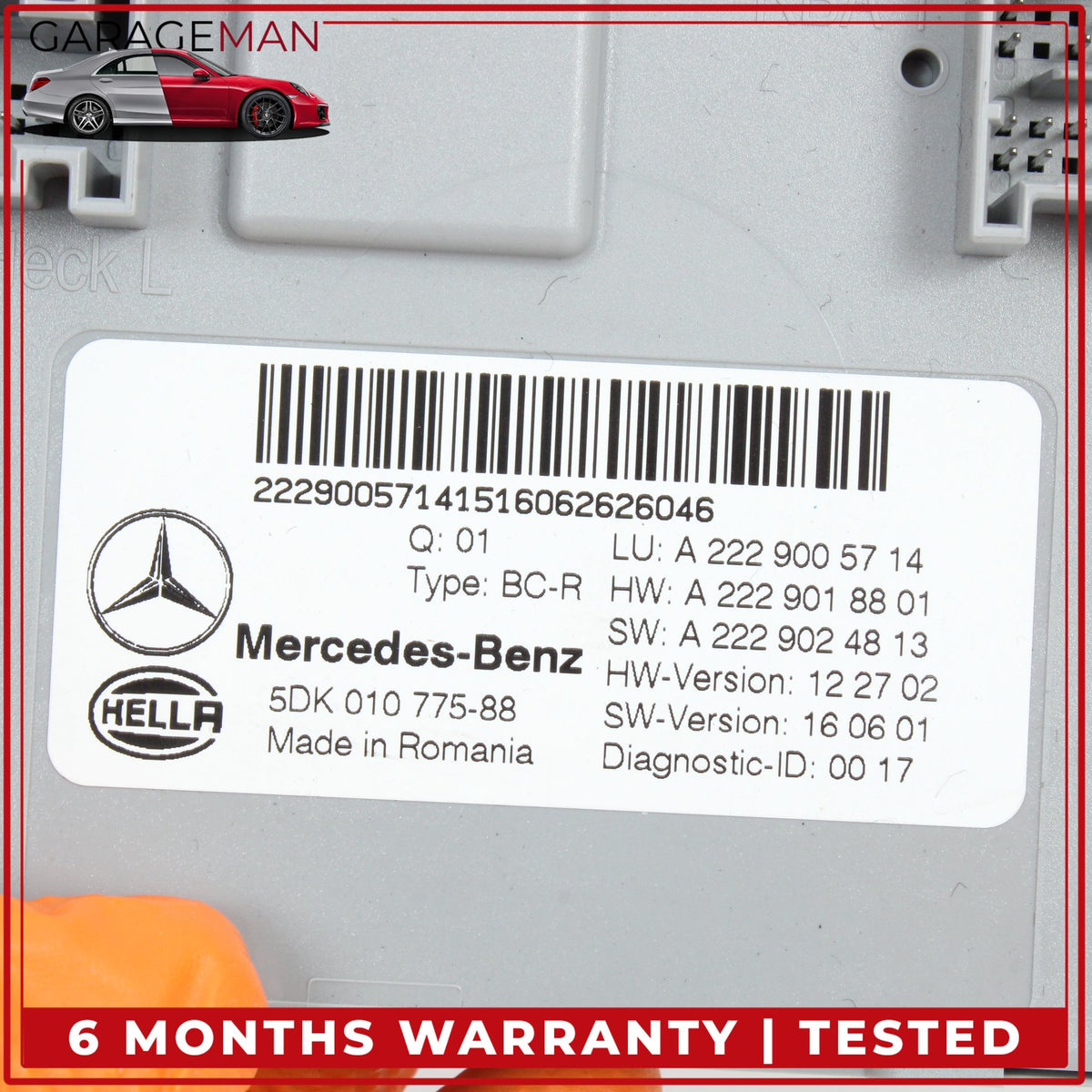2015-2017 Mercedes W222 S550e Rear Trunk SAM Control Module Unit 2229005714 OEM
