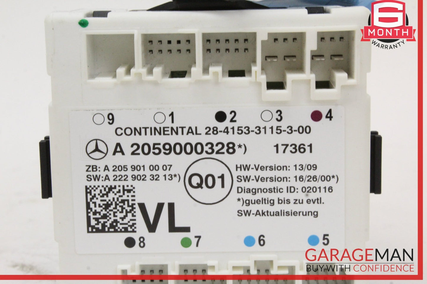 2015-2019 Mercedes-Benz C300 W205 Left Front Door Control Module 2059000328