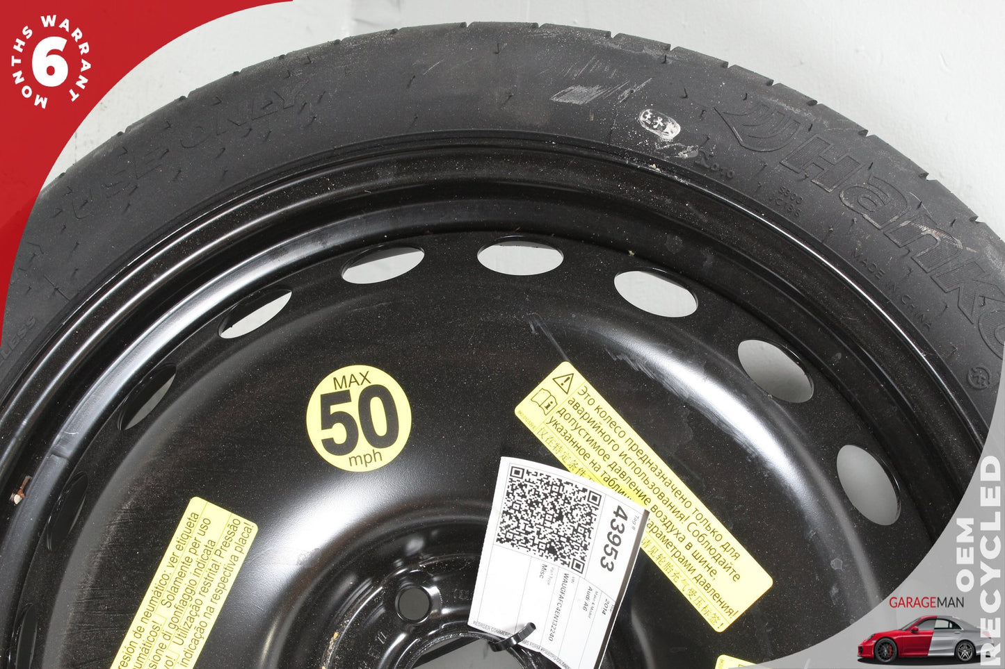 2012-2018 Audi A6 S6 RS7 Emergency Spare Tire Wheel Donut Rim 4G0601027 OEM