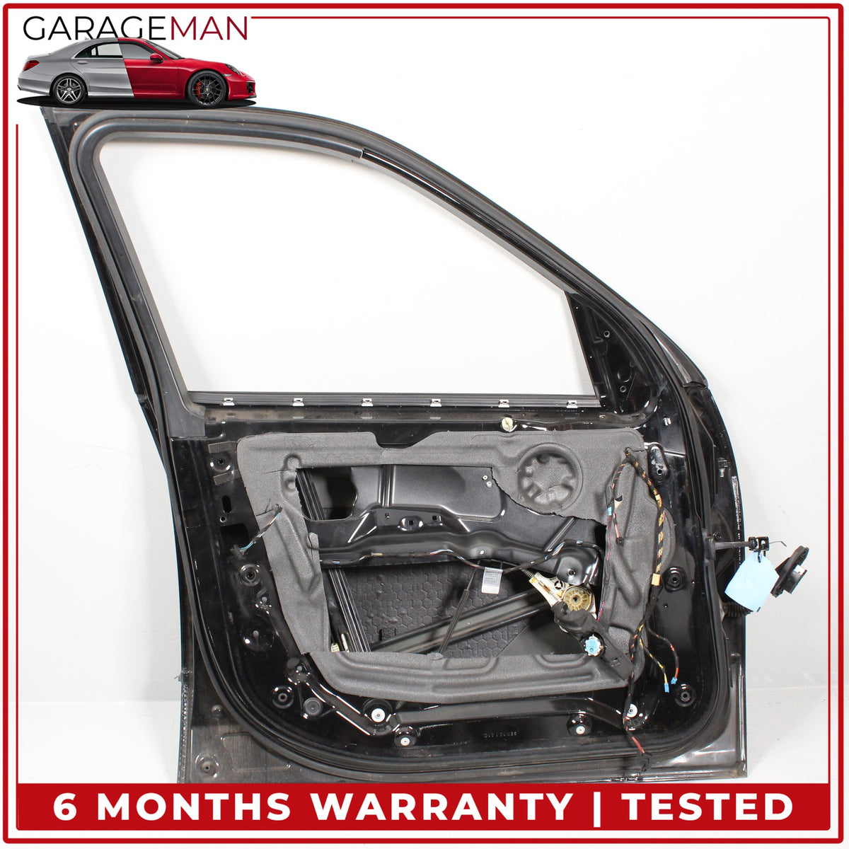 2007-2013 BMW X5 E70 Front Left Side Door Shell Black w/ Window Regulator OEM