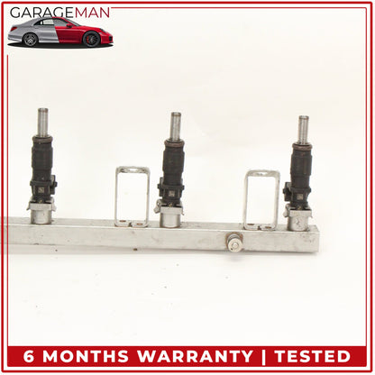 2011-2013 BMW 528i F10 N52 3.0L Fuel Rail w/ Injectors Set 7542541