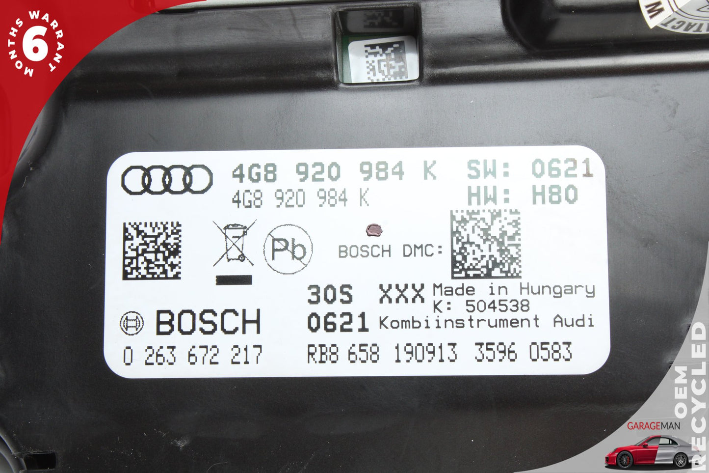 2012-2018 Audi A7 A6 Speedometer Instrument Cluster Gauge Bosch 4G8920984K OEM
