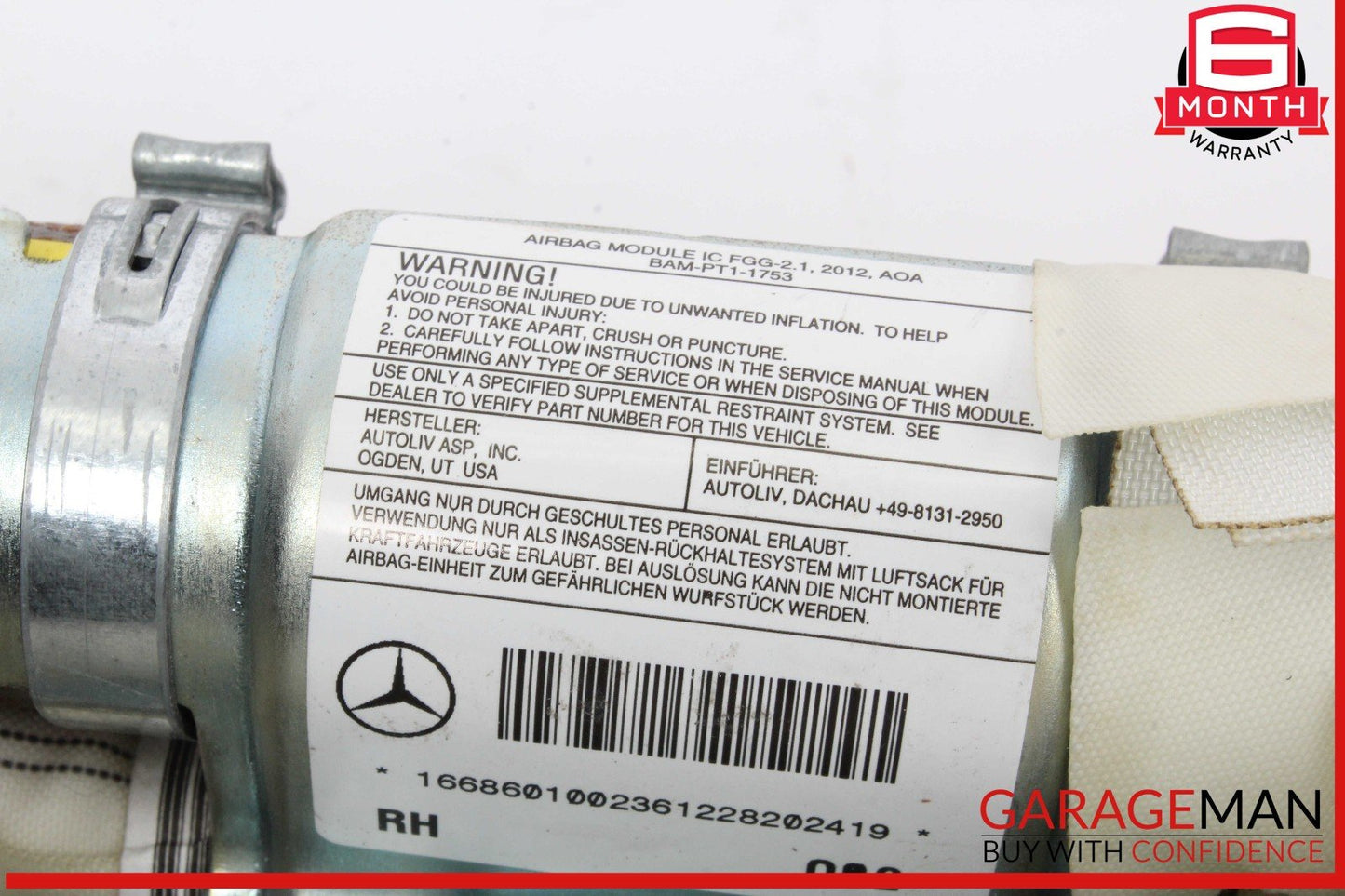 13-16 Mercedes X166 GL450 GL550 Roof Curtain Air Bag Right Passenger Side OEM