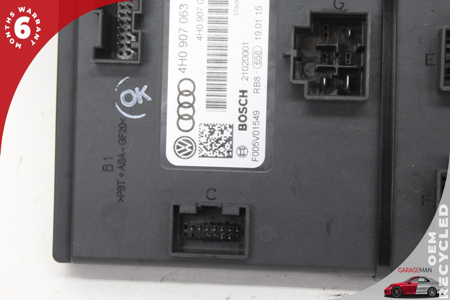 16-17 Audi A6 C7 Sedan On Board Supply Body Control Module 4H0907063DM Genuine