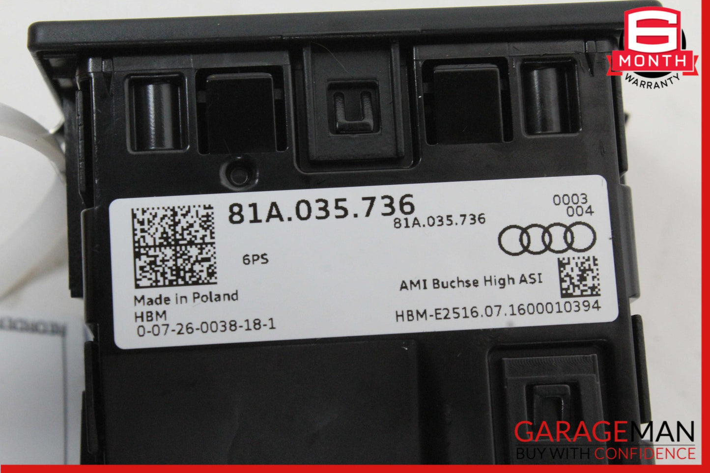 2012-2018 Audi A6 A7 Center Console AUX USB Charger Port 81A035736 OEM