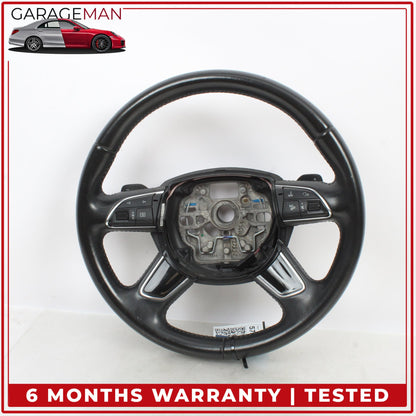 2011-2018 Audi A8 S8 Steering Wheel w/ Paddle Shifters Leather Black OEM