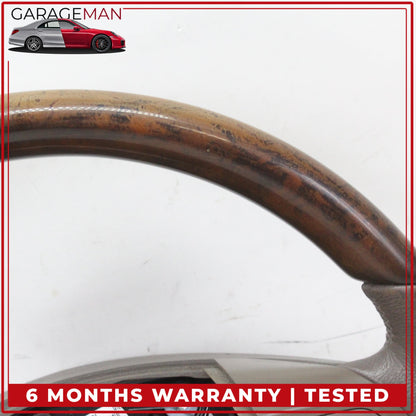 2006-2008 Mercedes X164 GL550 GL450 Steering Wheel Brown Wood 1644603503 OEM