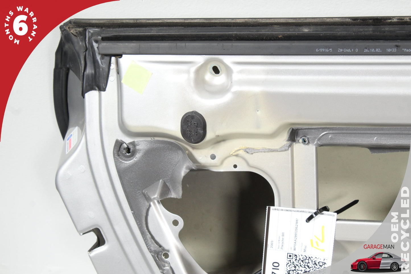99-05 Porsche 911 996 Coupe Left Front Driver Side Door Shell 99653101106GRV OEM