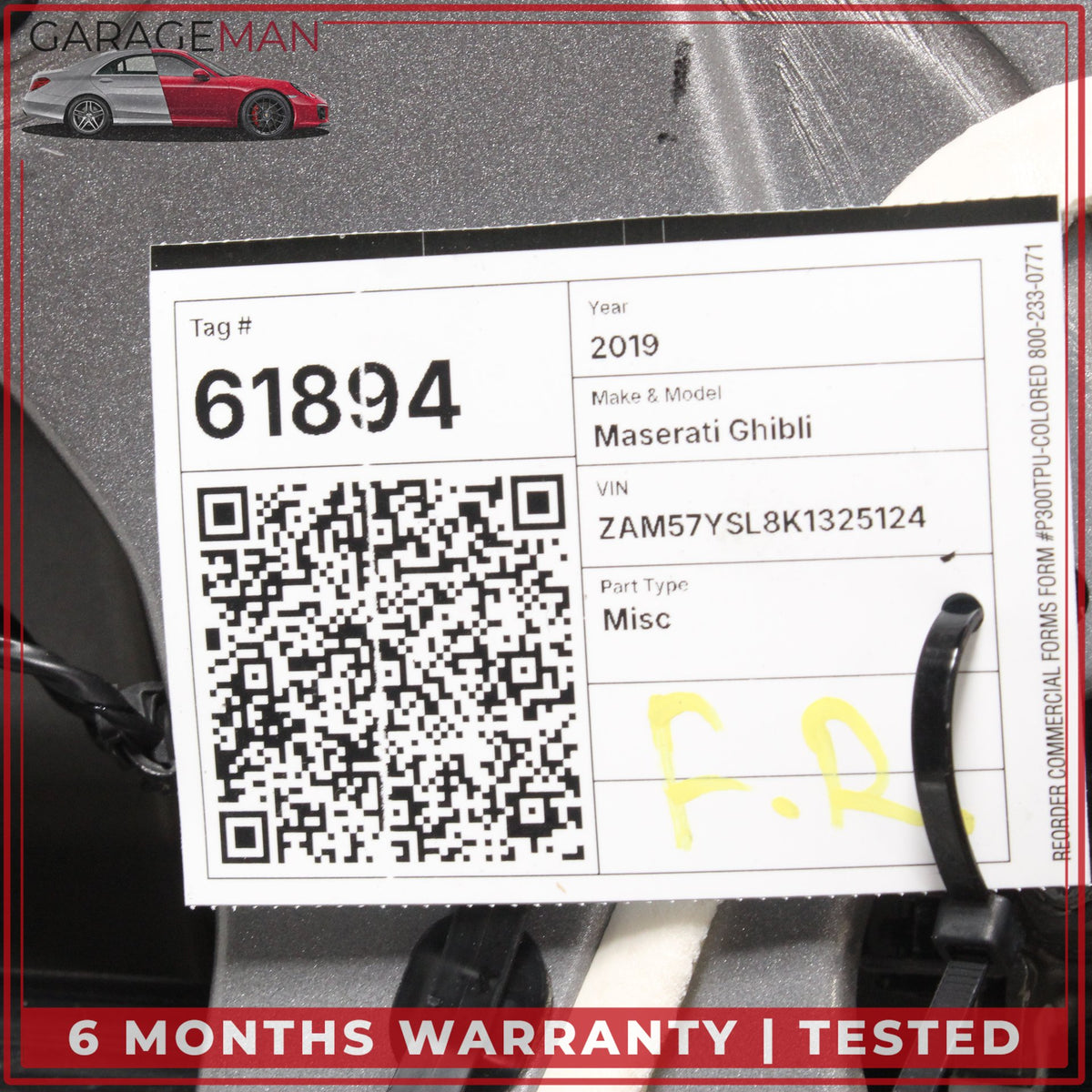 2014-2022 Maserati Ghibli M157 Front Right Side Door Shell Gray Metallic OEM