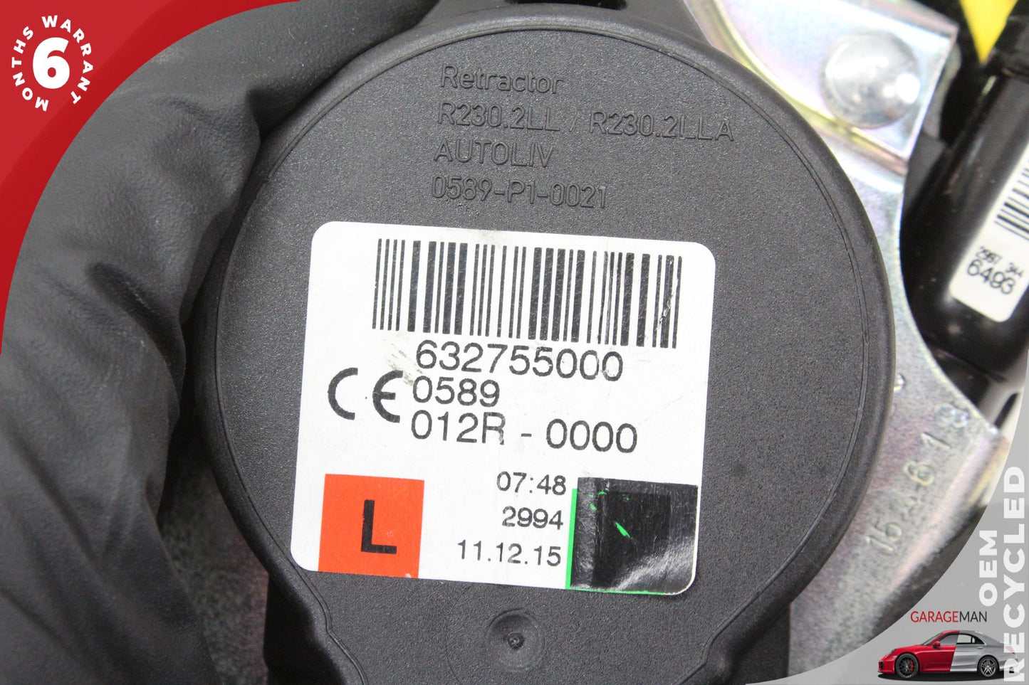 2016-2020 Jaguar XF X260 Front Left Driver Side Seat Belt Black 632755000 OEM
