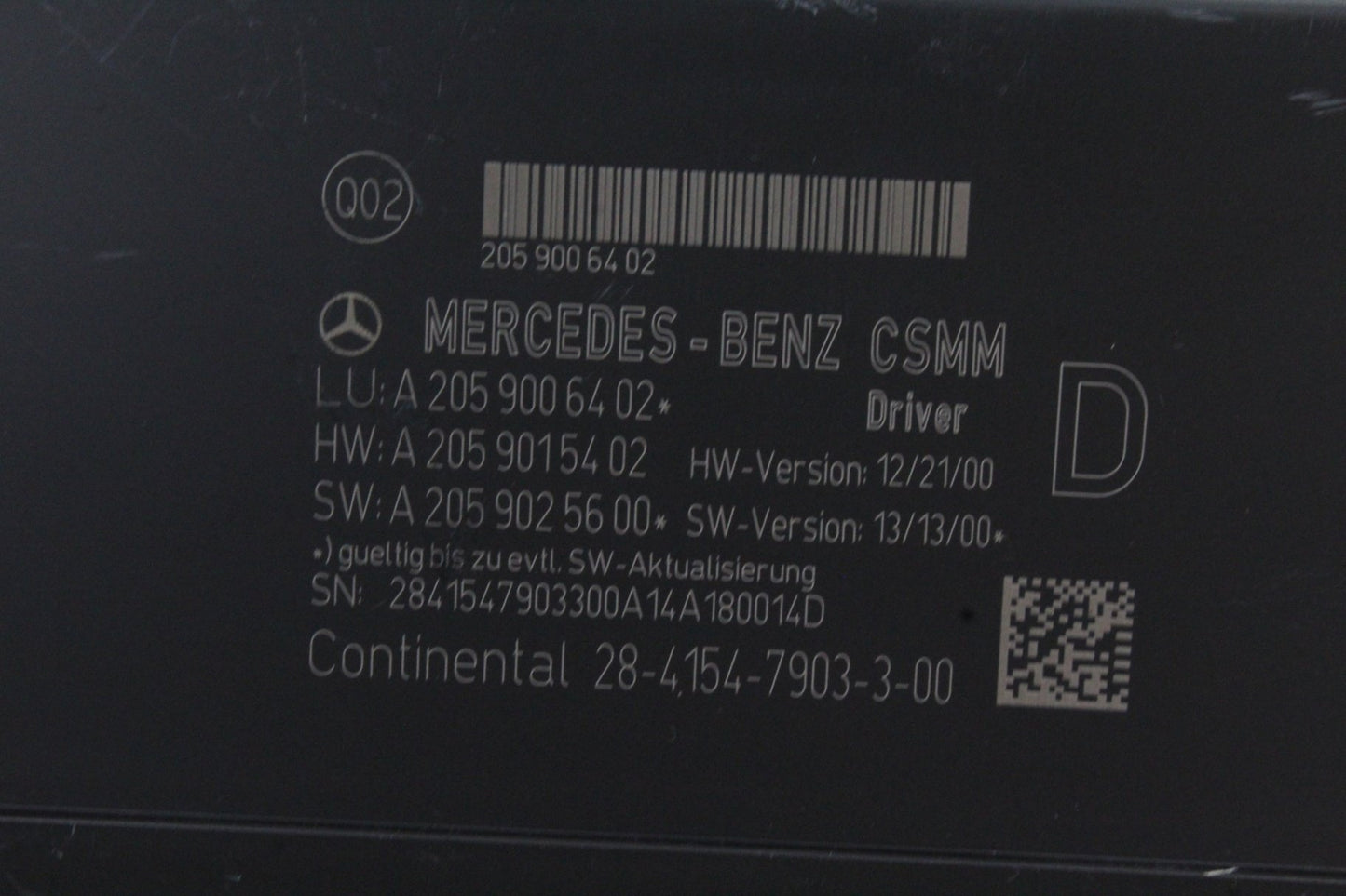 2015-2023 Mercedes-Benz C300 W205 Front Left Seat Control Module 2059006402 OEM