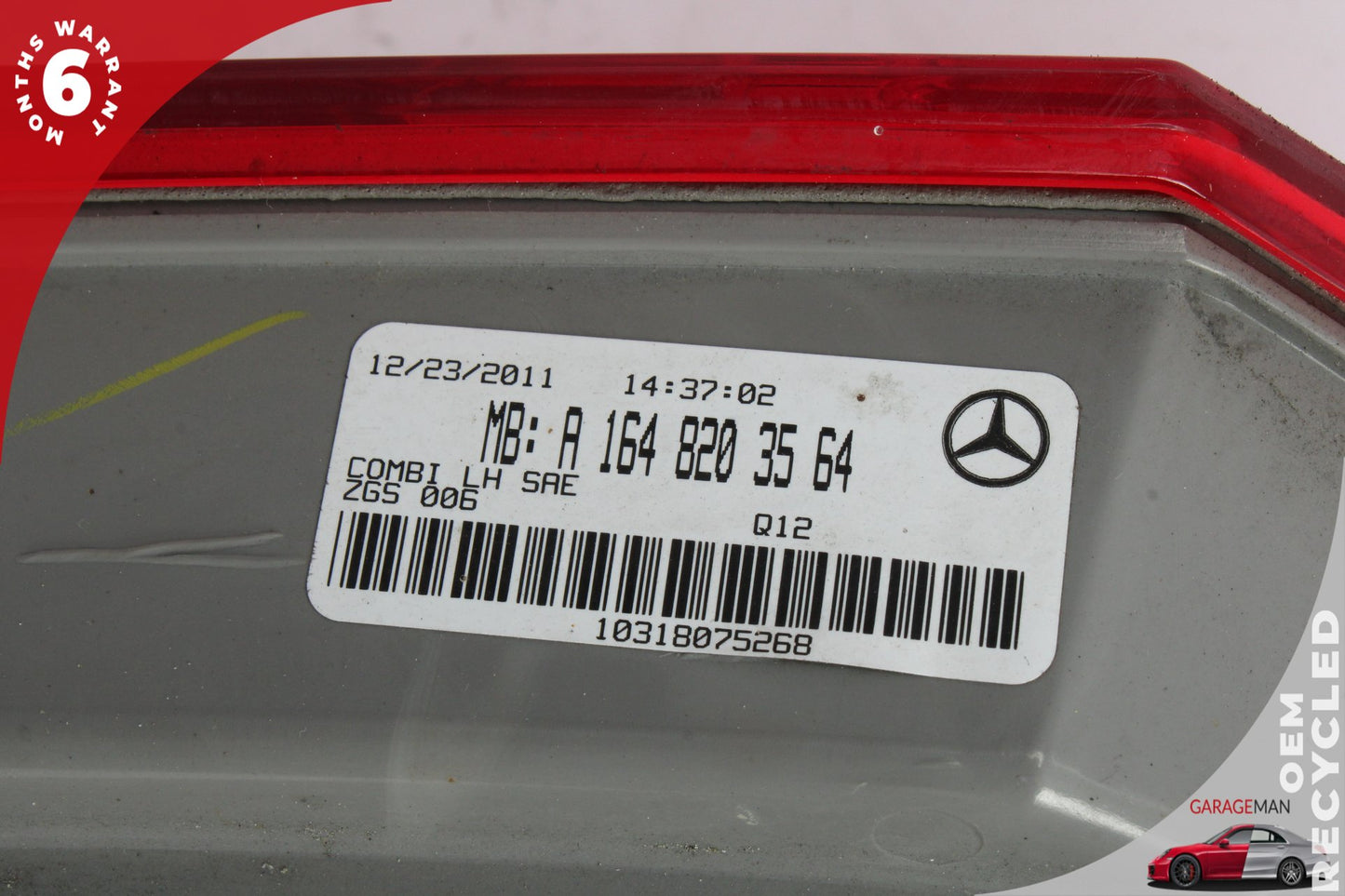 2010-2012 Mercedes X164 GL450 Rear Left Side Tail Light Lamp 1648203564 OEM