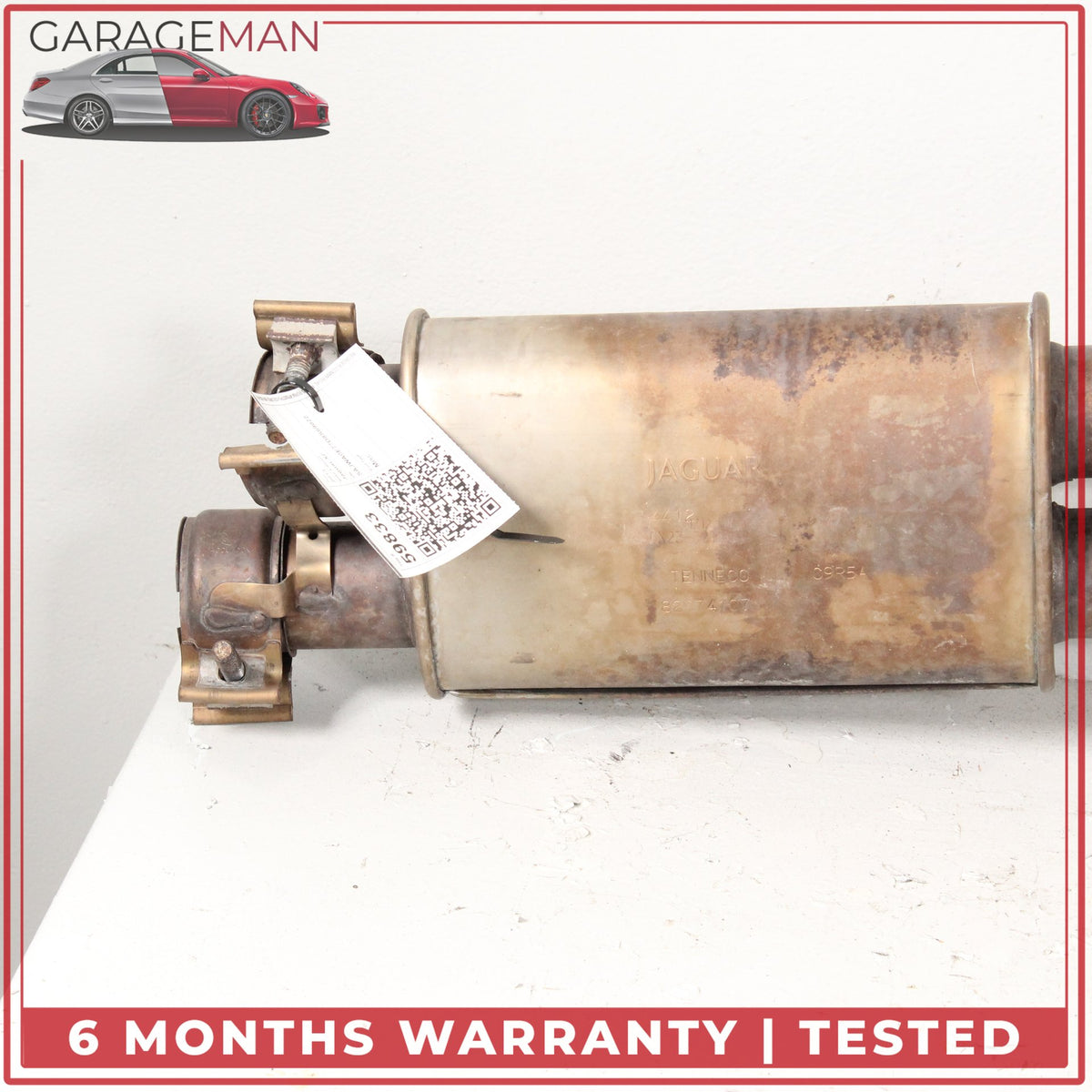 2013-2015 Jaguar XF X250 3.0L S/C RWD Intermediate Exhaust Muffler Dual Pipe OEM