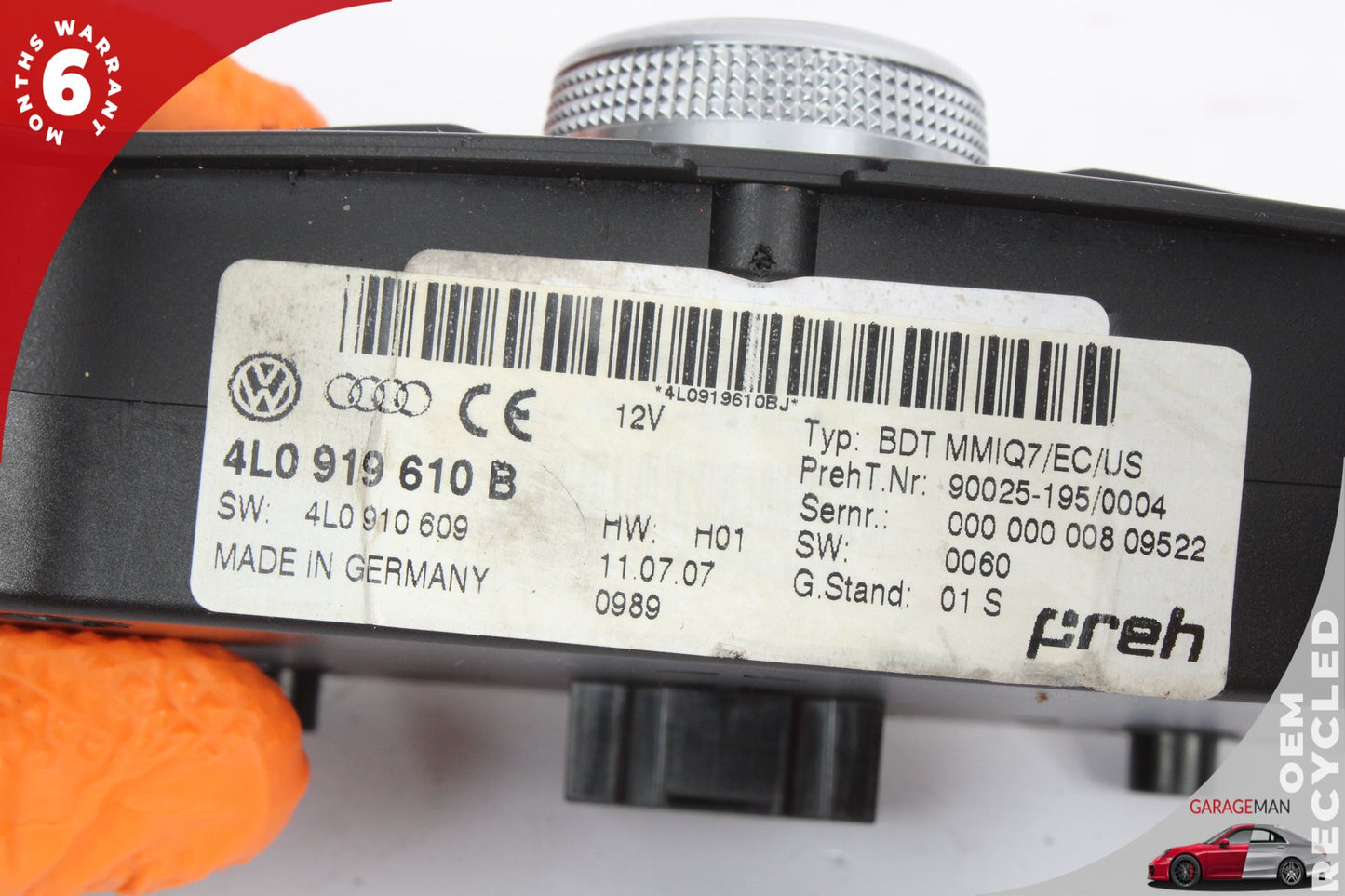 2007-2009 Audi Q7 Center Console Audio Radio Navigation MMI Switch Knob OEM