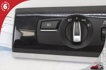 2009-2015 BMW 750i Front Left Side Headlight Switch Control w/ Trim 9192355 OEM