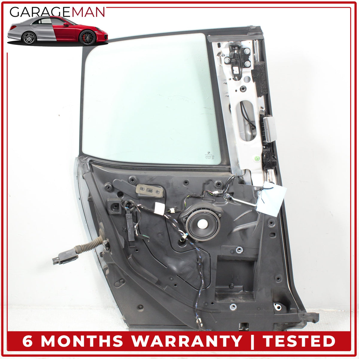 2014-2021 BMW i3 Rear Left Driver Side Door Shell w/ Window Glass Silver OEM