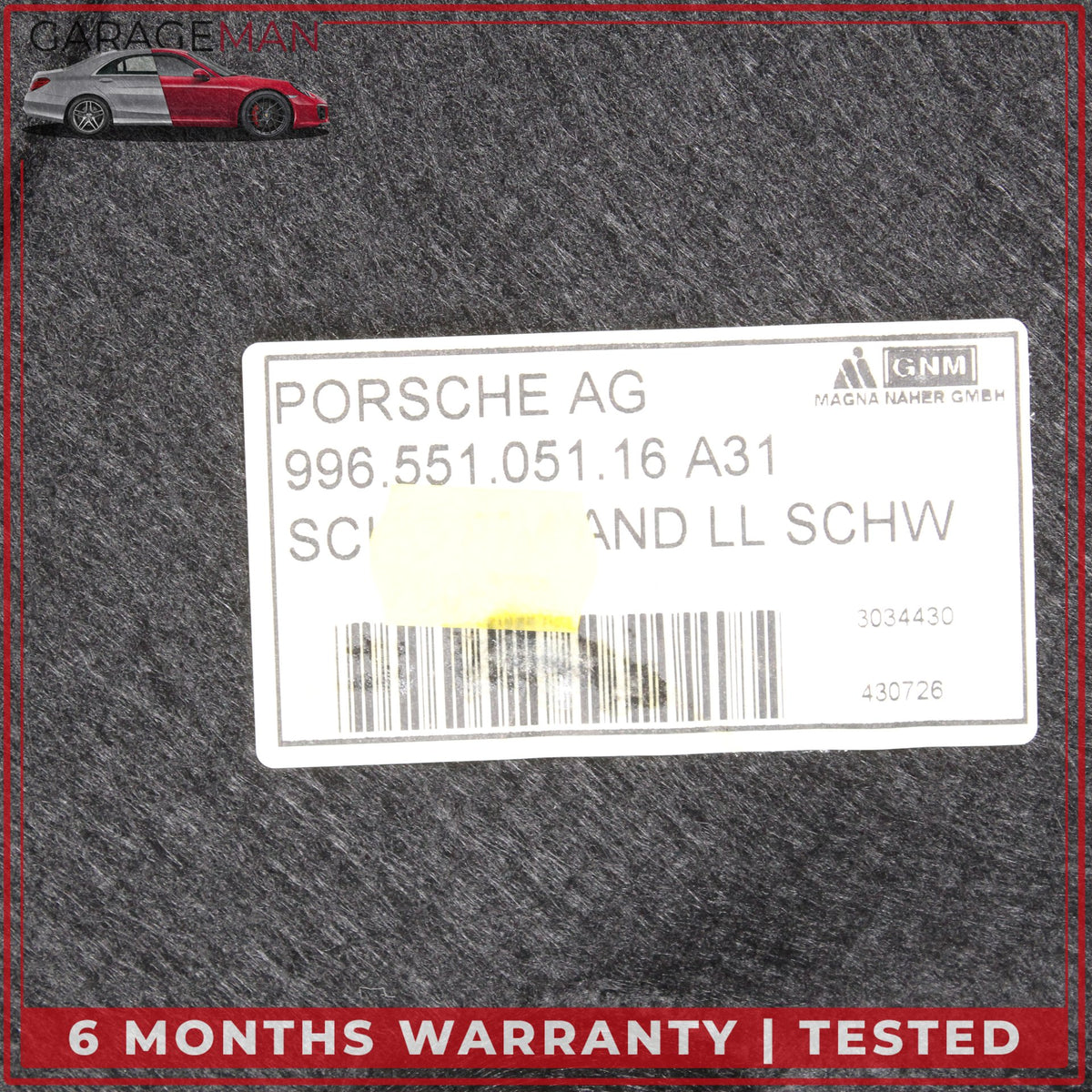 1997-2005 Porsche 911 Carrera 996 Front Trunk Carpet Liner Trim Cover Set OEM