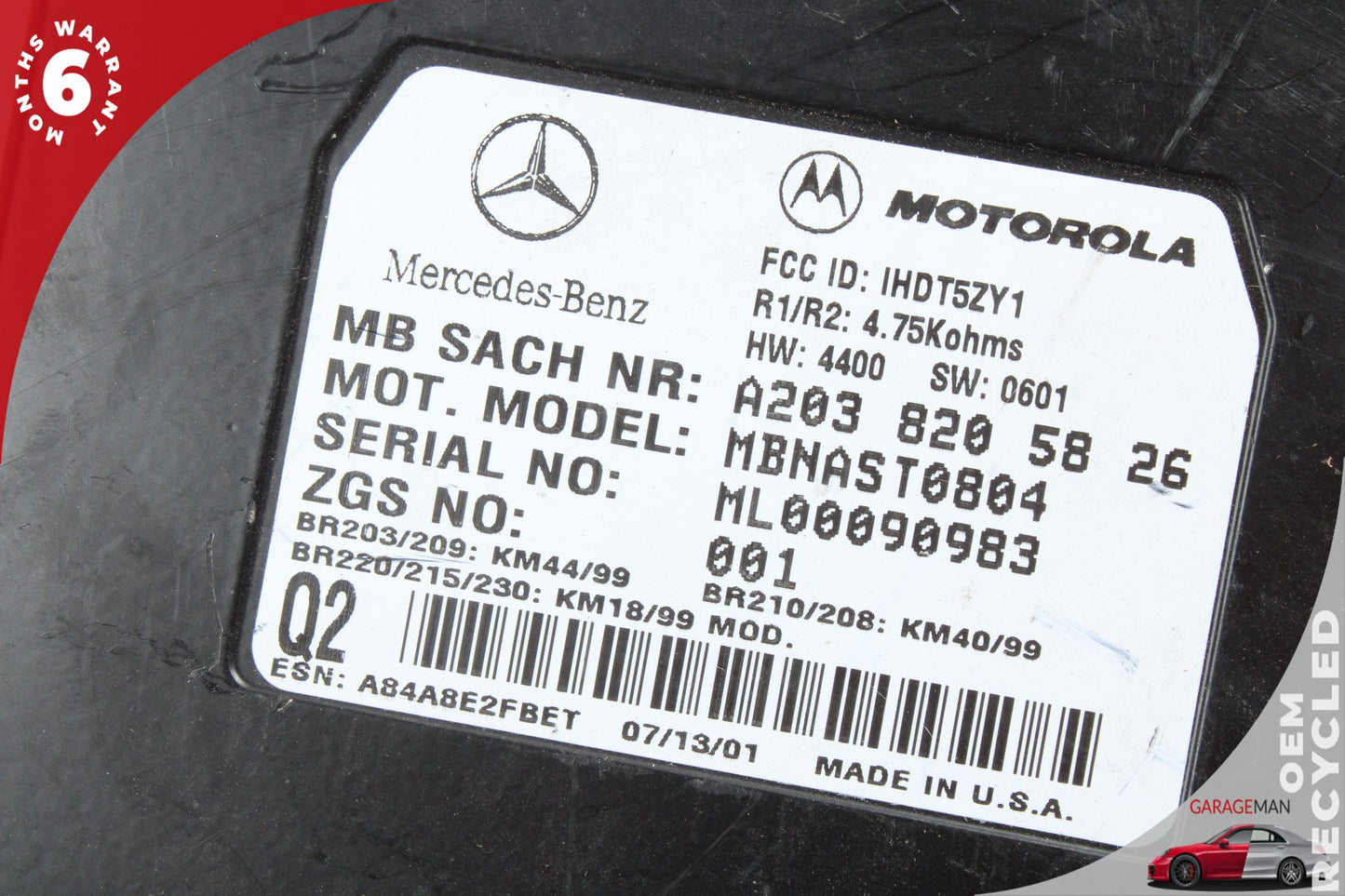 2000-2009 Mercedes W203 C230 Voice Command Control Module Unit 2038205826 OEM