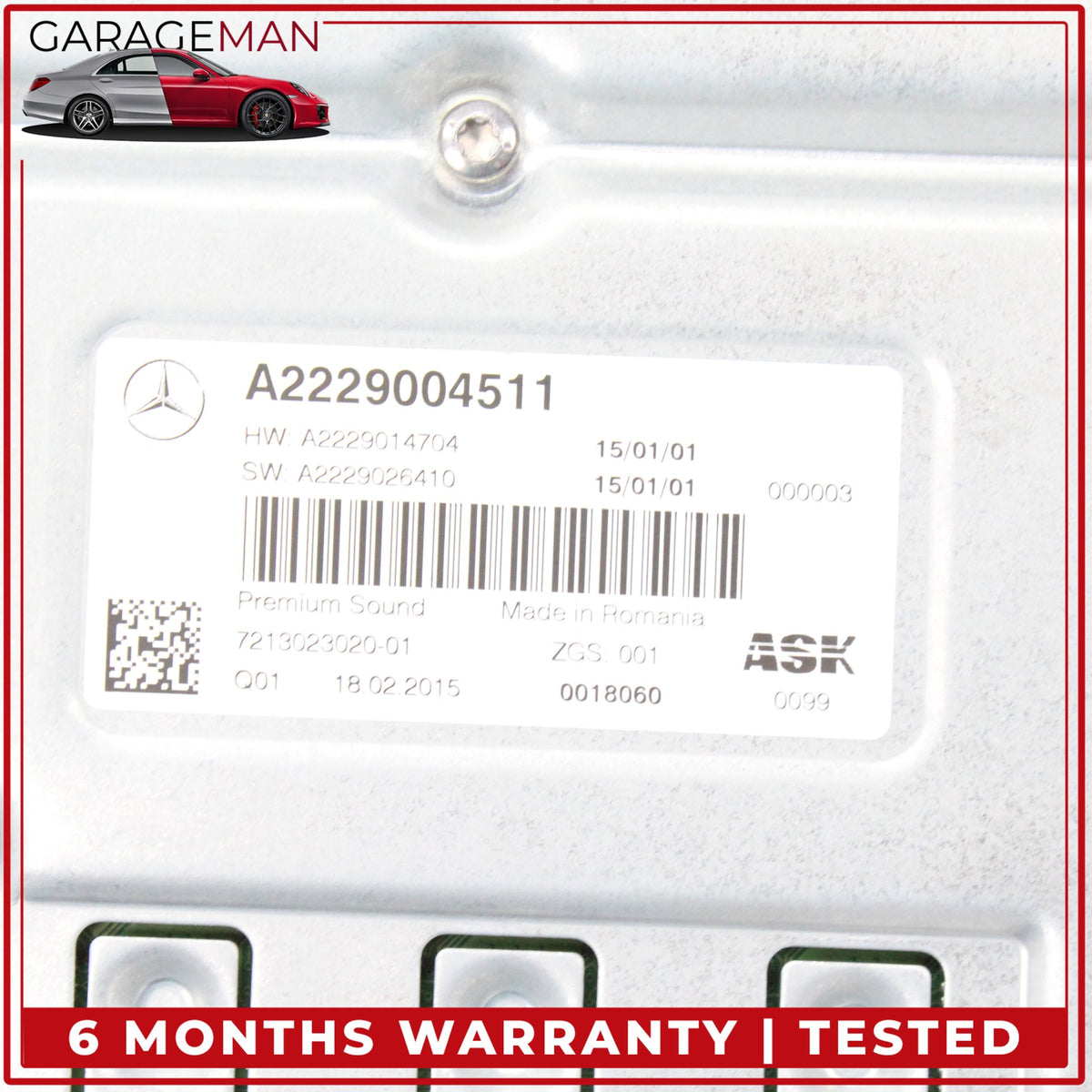 14-17 Mercedes W205 C300 Burmester ASK Sound Amplifier Assembly OEM