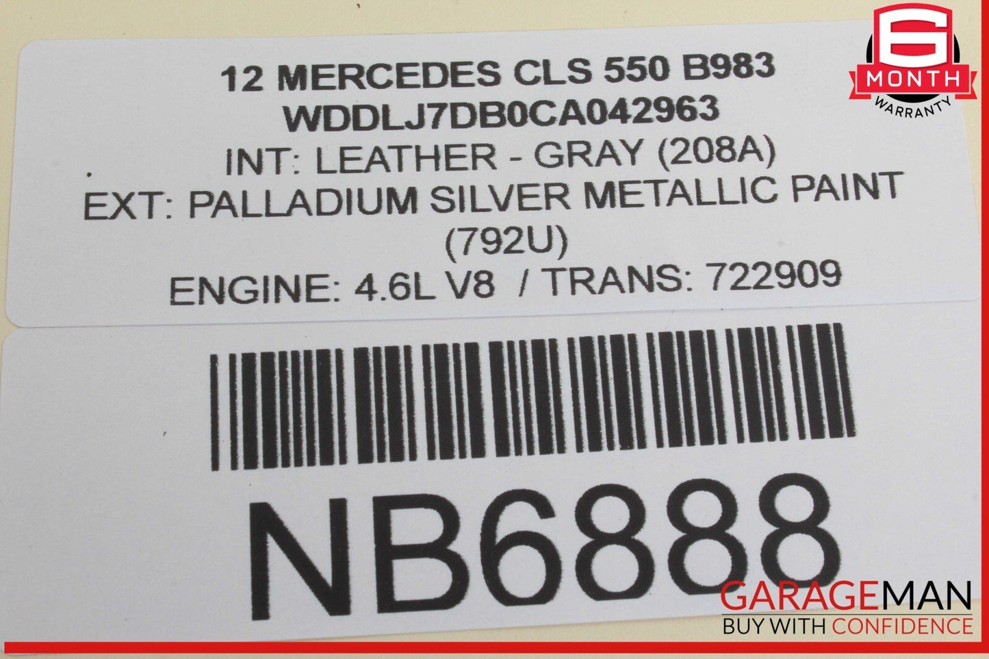 12-18 Mercedes W218 CLS550 CLS400 Roof Curtain Air Bag Left Driver Side OEM