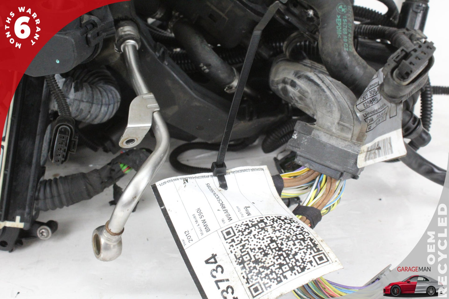 2011-2016 BMW 550i F10 Ignition Wiring and Engine Coolant Reservoir Expansion Tank