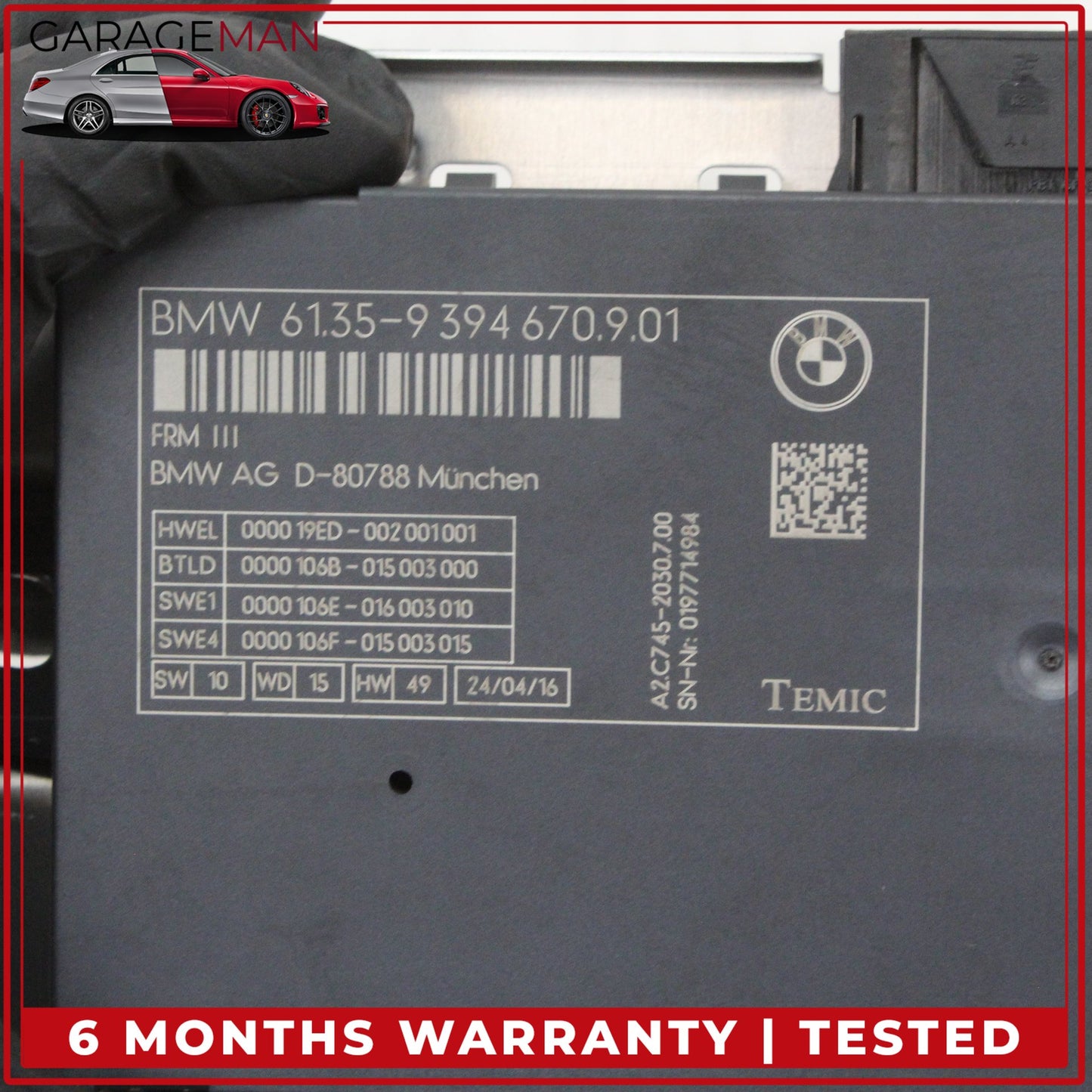 2011-2017 BMW X3 F25 SUV Footwell Light Control Module Unit 9394670 OEM