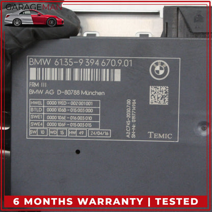 2011-2017 BMW X3 F25 SUV Footwell Light Control Module Unit 9394670 OEM