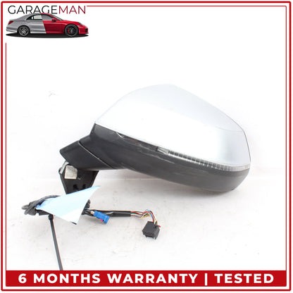 2017-2019 Audi Q7 Front Left Door Rear View Mirror w/ Camera Silver Metallic OEM