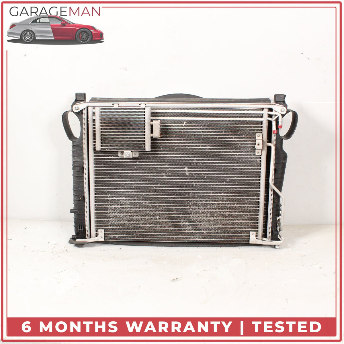 2003-2006 Mercedes R230 SL500 Engine Cooling Radiator AC A/C Condenser Assy OEM