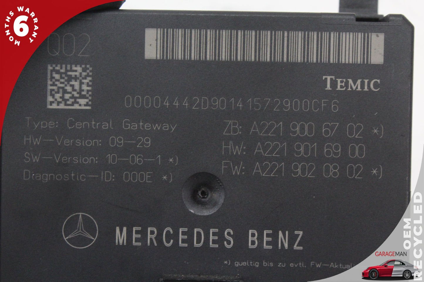 2007-2014 Mercedes W221 S550 Central Gateway Control Module Unit 2219006702 OEM