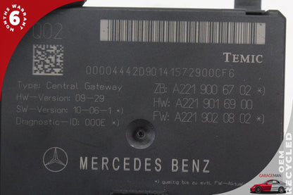 2007-2014 Mercedes W221 S550 Central Gateway Control Module Unit 2219006702 OEM