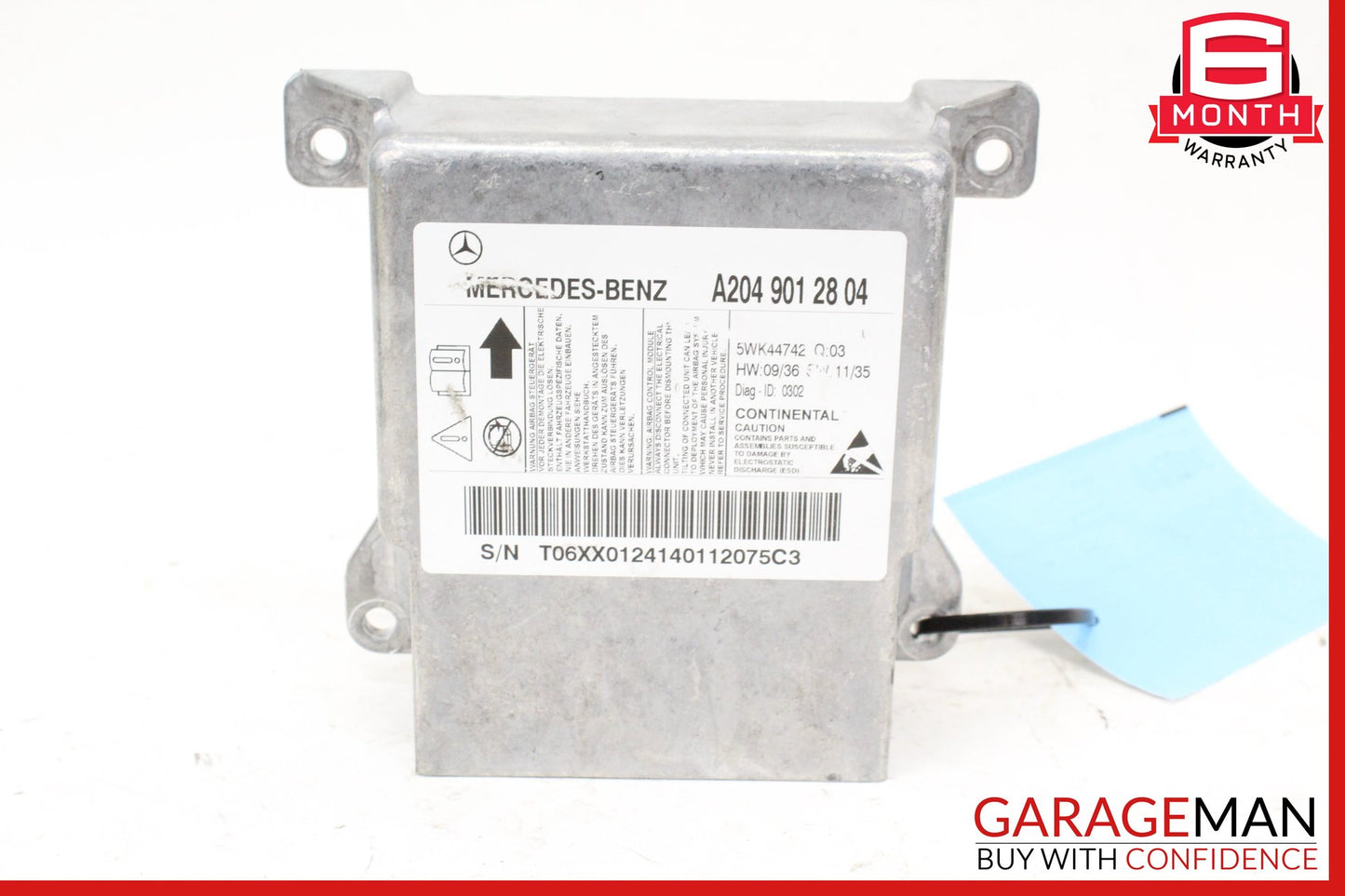 2008-2014 Mercedes W204 C250 SRS Airbag Air Bag Safety Control Module Unit OEM