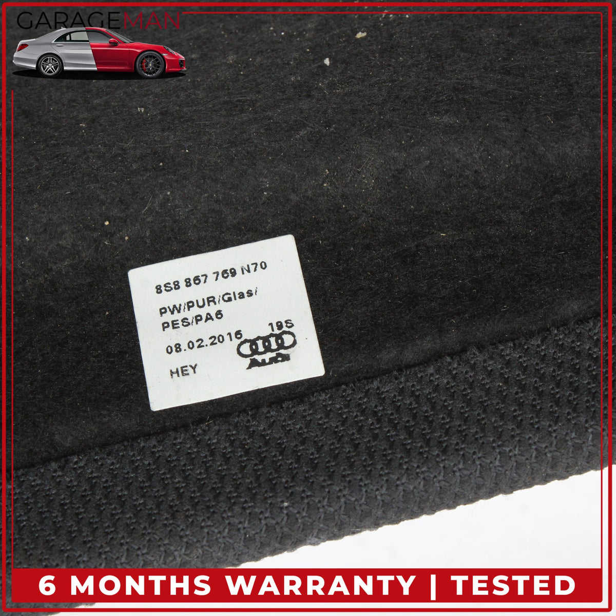 2016-2023 Audi TTS 8S Rear Trunk Cargo Parcel Shelf 8S8867769 OEM